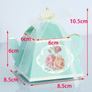 50 PCS Creative Hot Teapot Shape Wedding Candy Box Afternoon Tea Pastry Box(Pink)