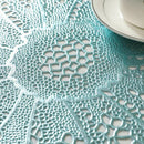 2 PCS Sunflower Shape Household Fashion PVC Dining Table Placemat Europe Style Kitchen Tools Tableware Pad Coaster Coffee Tea Place Mat(Black)