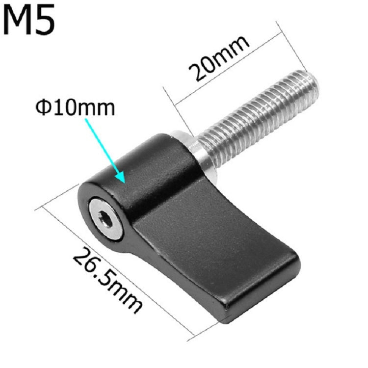 Aluminum Alloy Fixing Screw Action Camera Positioning Locking Hand Screw Accessories, Size:M5x20mm(Black)