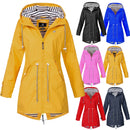 Women Waterproof Rain Jacket Hooded Raincoat, Size:XL(Yellow)