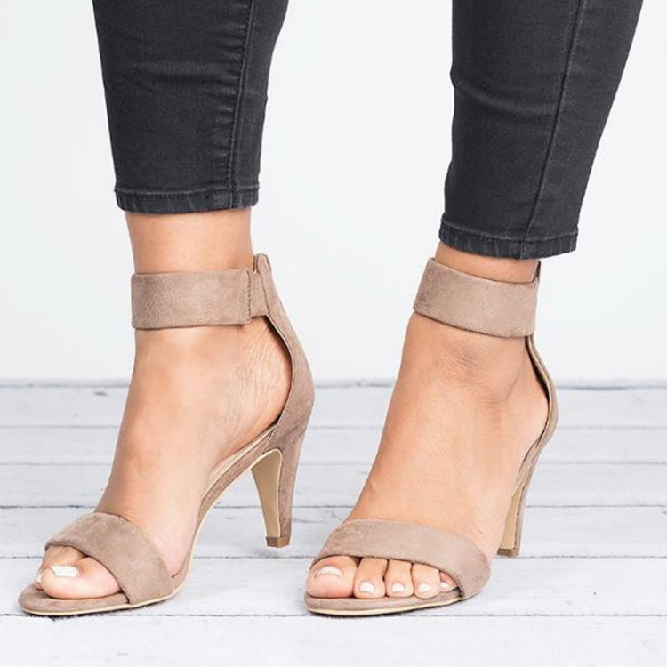 Fashion Women Heel Sandals High Heels, Size:40(Khaki)