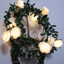 3m 20 LEDs Solar Simulation Green Leaf Rattan Rose Flower Vine LED Light String Garland Decoration