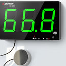 SNDWAY Wall-mounted 30~130dB Large Screen Digital Display Noise Decibel Monitoring Testers, Specification:SW525G with Storage + USB Green