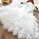 Summer Girls Sleeveless Tutu Lace Dress, Kid Size:130cm(White)