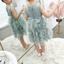 Summer Girls Sleeveless Tutu Lace Dress, Kid Size:130cm(Pink)