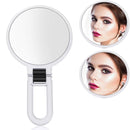 Portable Handheld Folding Adjustable Mount Magnifying Makeup Mirror, Size:2 Times(White)