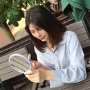 Portable Handheld Folding Adjustable Mount Magnifying Makeup Mirror, Size:2 Times(White)