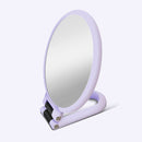 Portable Handheld Folding Adjustable Mount Magnifying Makeup Mirror, Size:2 Times(Purple)