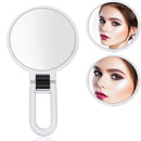 Portable Handheld Folding Adjustable Mount Magnifying Makeup Mirror, Size:5 Times(White)