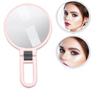 Portable Handheld Folding Adjustable Mount Magnifying Makeup Mirror, Size:10 Times(Pink)