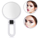 Portable Handheld Folding Adjustable Mount Magnifying Makeup Mirror, Size:10 Times(White)