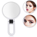 Portable Handheld Folding Adjustable Mount Magnifying Makeup Mirror, Size:15 Times(White)