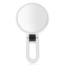 Portable Handheld Folding Adjustable Mount Magnifying Makeup Mirror, Size:15 Times(White)