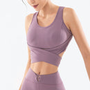 Women Solid Lace-Up Sports T-Shirt Personality Sleeveless Quick-drying Vest Running Fitness Yoga Top, Size:M(Purple)