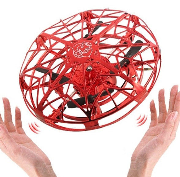 UFO Induction Aircraft Gesture Four-axis Induction Flying Saucer Suspension Children Toys(Blue)