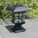 Solar Pillar Light Outdoor Waterproof Decorative Garden Lawn Wall Lamp(White Light)