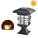 Solar Pillar Light Outdoor Waterproof Decorative Garden Lawn Wall Lamp(Warm White Light)