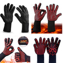 Heat-resistant High Temperature Fire Resistance Cooking Baking Barbecue Grill Gloves Red Torch