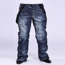 Men Snow Pants Cowboy Style Winter Outdoor Snowboarding Skiing Trousers with Belt, Size: XL(Black)