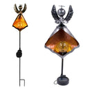Solar Flame Light LED Iron Art Outdoor Garden Lawn Decorative Ground Plug Light Landscape Lamp(Style 3)