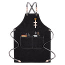 Barbecue Cooking Bartender Antifouling Thick Canvas Apron(Black A)