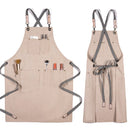 Barbecue Cooking Bartender Antifouling Thick Canvas Apron(Black A)