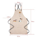 Barbecue Cooking Bartender Antifouling Thick Canvas Apron(Black A)