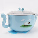 Double-sided Super Suction Cartoon Anti-collision Children Bowl Sucker(Blue Flower)