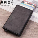 Magnetic RFID Bag Multifunctional Aluminum Automatic Pop-up Credit Card Package(Black)
