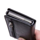 Magnetic RFID Bag Multifunctional Aluminum Automatic Pop-up Credit Card Package(Blue)