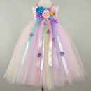 Girl Pastel Flower Children Dress Fluffy Tulle Children Wedding Evening Dress, Hppropriate Height:160cm(Pink)