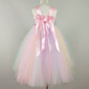 Girl Pastel Flower Children Dress Fluffy Tulle Children Wedding Evening Dress, Hppropriate Height:160cm(Pink)