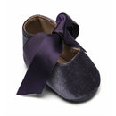 Baby Girl Bow Lace Up PU Leather Princess First Walkers Shoes(Purple)
