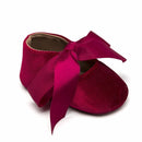Baby Girl Bow Lace Up PU Leather Princess First Walkers Shoes(Red)