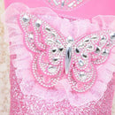 High-Heeled Bow Children's Lace Rhinestone Plus Velvet Boots, Size:33(Purple)