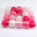 3M 20 Leds Cotton Ball Light String Holiday Wedding Christmas Party Bedroom Fairy Lights Outdoor LED Light Garland Decoration, Power Supply: Battery(Pink)