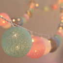 3M 20 Leds Cotton Ball Light String Holiday Wedding Christmas Party Bedroom Fairy Lights Outdoor LED Light Garland Decoration, Power Supply: Battery(Pink)