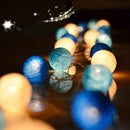 3M 20 Leds Cotton Ball Light String Holiday Wedding Christmas Party Bedroom Fairy Lights Outdoor LED Light Garland Decoration, Power Supply: Battery(Blue)