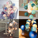 3M 20 Leds Cotton Ball Light String Holiday Wedding Christmas Party Bedroom Fairy Lights Outdoor LED Light Garland Decoration, Power Supply: Battery(Blue)