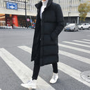 Mens Long Down Jacket Coat Winter Parkas Thick Warm Slim Fit Male Overcoat, Size:M(Black)