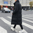 Mens Long Down Jacket Coat Winter Parkas Thick Warm Slim Fit Male Overcoat, Size:M(Black)