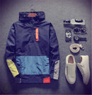 Casual Men's Jackets Waterproof Spring Hooded Coats Men Outerwear Clothing, Size:L(Navy Blue)