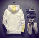 Casual Men's Jackets Waterproof Spring Hooded Coats Men Outerwear Clothing, Size:L(Navy Blue)