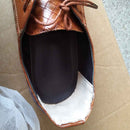 Men Business Dress Shoes Crocodile Leather Shoes Pointed Strips Brock Casual Shoes, Size:39(White)