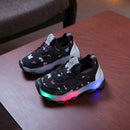 Children Shoes Butterfly Pattern Crystal Led Luminous Sport Run Sneakers Shoes, Size:29(Black)