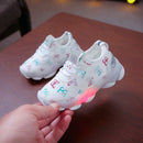 Children Shoes Butterfly Pattern Crystal Led Luminous Sport Run Sneakers Shoes, Size:29(White )