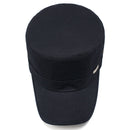 Men Washed Distress Bamboo Cotton Cloth Cap Large Mesh Flat Cap(Black)