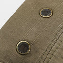 Men Washed Distress Bamboo Cotton Cloth Cap Large Mesh Flat Cap(Black)