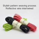 Reflective Shoe laces Round Sneakers ShoeLaces Kids Adult Outdoor Sports Shoelaces, Length:120cm(Black)