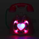 Child Simulation Retro Telephone Light Music Cartoon Early Education Puzzle Musical Toys(Pink)